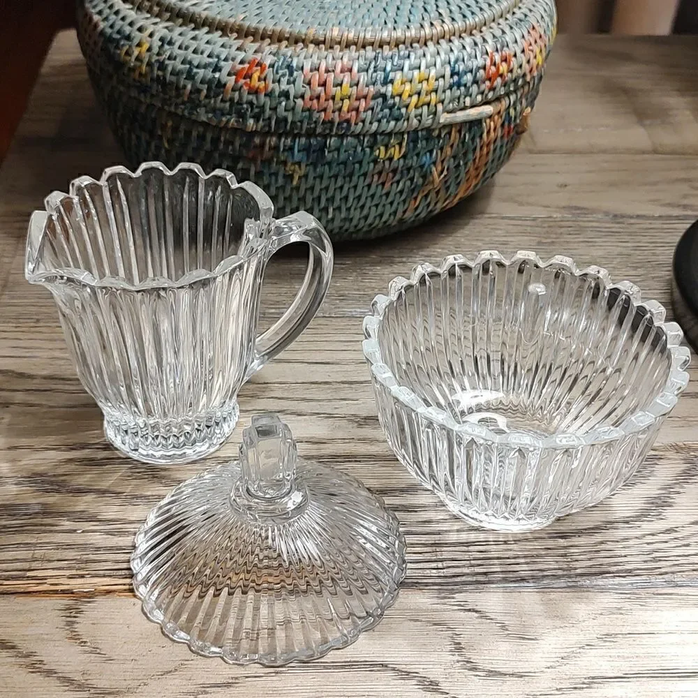 Mikasa Royal Suite Cream and Covered Bowl Sugar Set Art Deco
